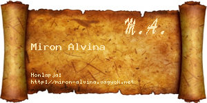 Miron Alvina névjegykártya